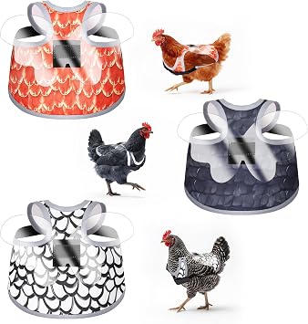 Hysagtek Chicken Saddle for Hens - Chicken Aprons with Wing Protector, Adjustable Straps Waterproof Breathable Back Protector Hen Saddle Anti-Pecking Chicken Vest