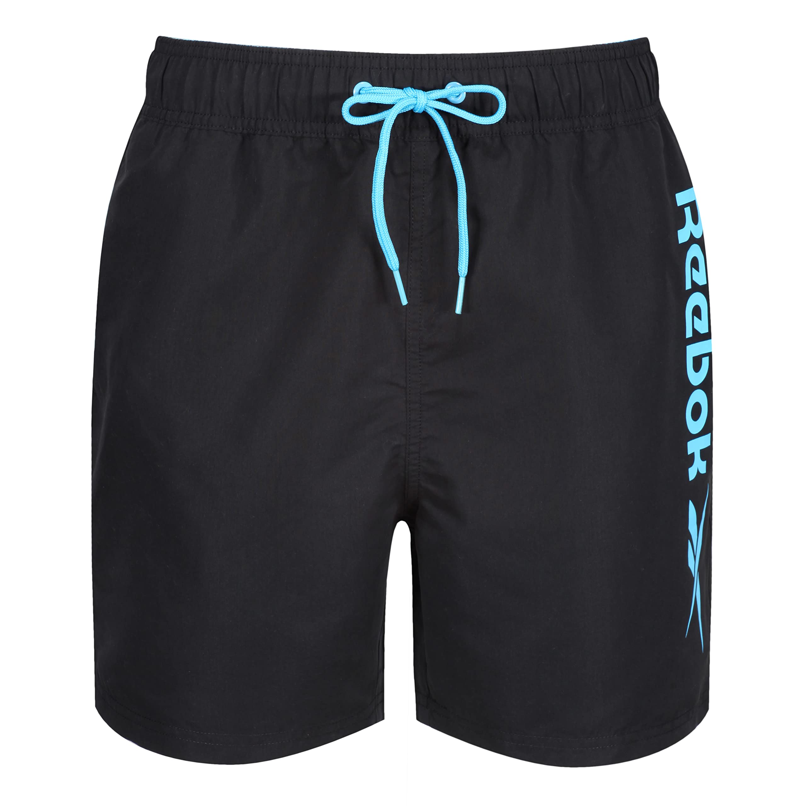Reebok Mens Swim Shorts in Black, Polyester Quick Dry with Elasticated Waistband and Drawstring