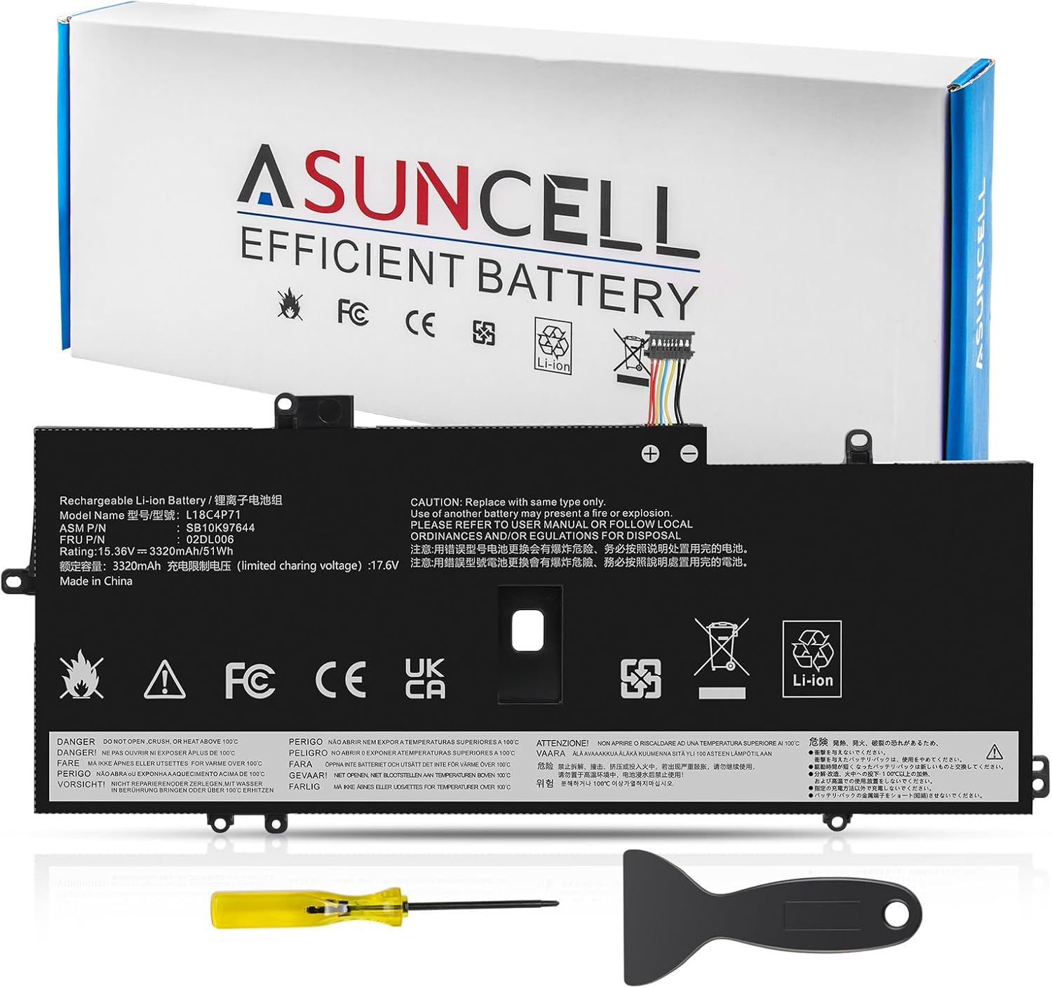 L18C4P71 L18M4P72 Battery for Lenovo Thinkpad X1 Carbon 7th Gen, X1 Carbon 8th Gen,ThinkPad X1 Yoga 4th/5th Gen Series 02DL004 02DL005 02DL006 L18L4P71 SB10K97644 SB10K97642 SB10K97643 SB10T83174