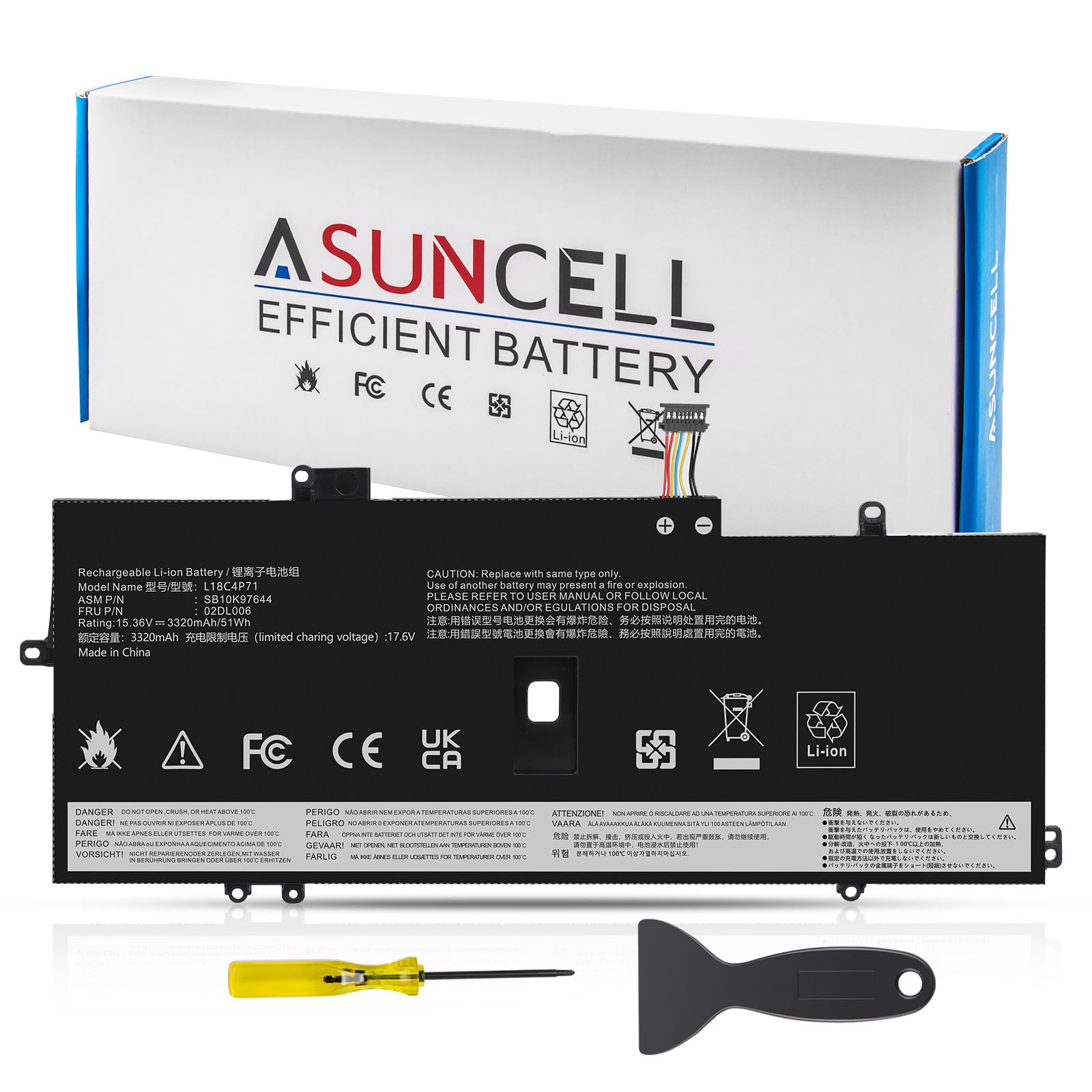 L18C4P71 L18M4P72 Battery for Lenovo Thinkpad X1 Carbon 7th Gen, X1 Carbon 8th Gen,ThinkPad X1 Yoga 4th/5th Gen Series 02DL004 02DL005 02DL006 L18L4P71 SB10K97644 SB10K97642 SB10K97643 SB10T83174