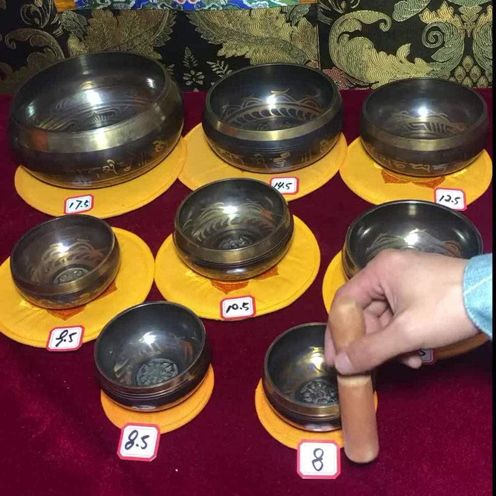 Cuenco Tibetano, Juego de Cuencos Tibetanos, Cuenco Tibetano de Meditación de 20cm, Promueve La Paz, Curación de Chakras Y Atención Plena