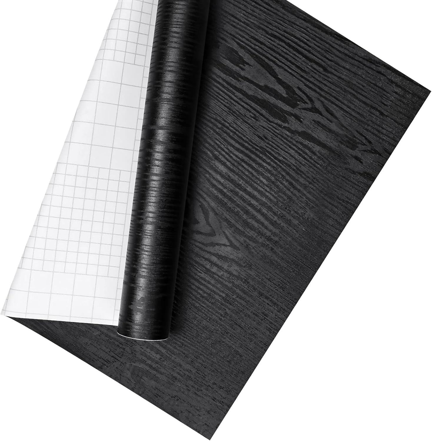 HTVRONT 17.7 * 118In Black Wallpaper Peel and Stick Black Contact Paper