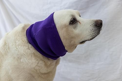 Vista 29 de Cat Head Cover Noise Protection When it Grooming Hematoma Ear Wrap for Cats Wine+Purple S