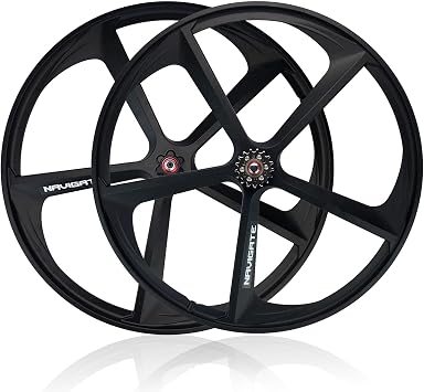 700C Fixed Gear Bike Wheelset 5 Spokes Magnesium Alloy Track Bike Wheel V Brake Bike Front Rear Wheels 100/120mm Hubs for Signle Speed