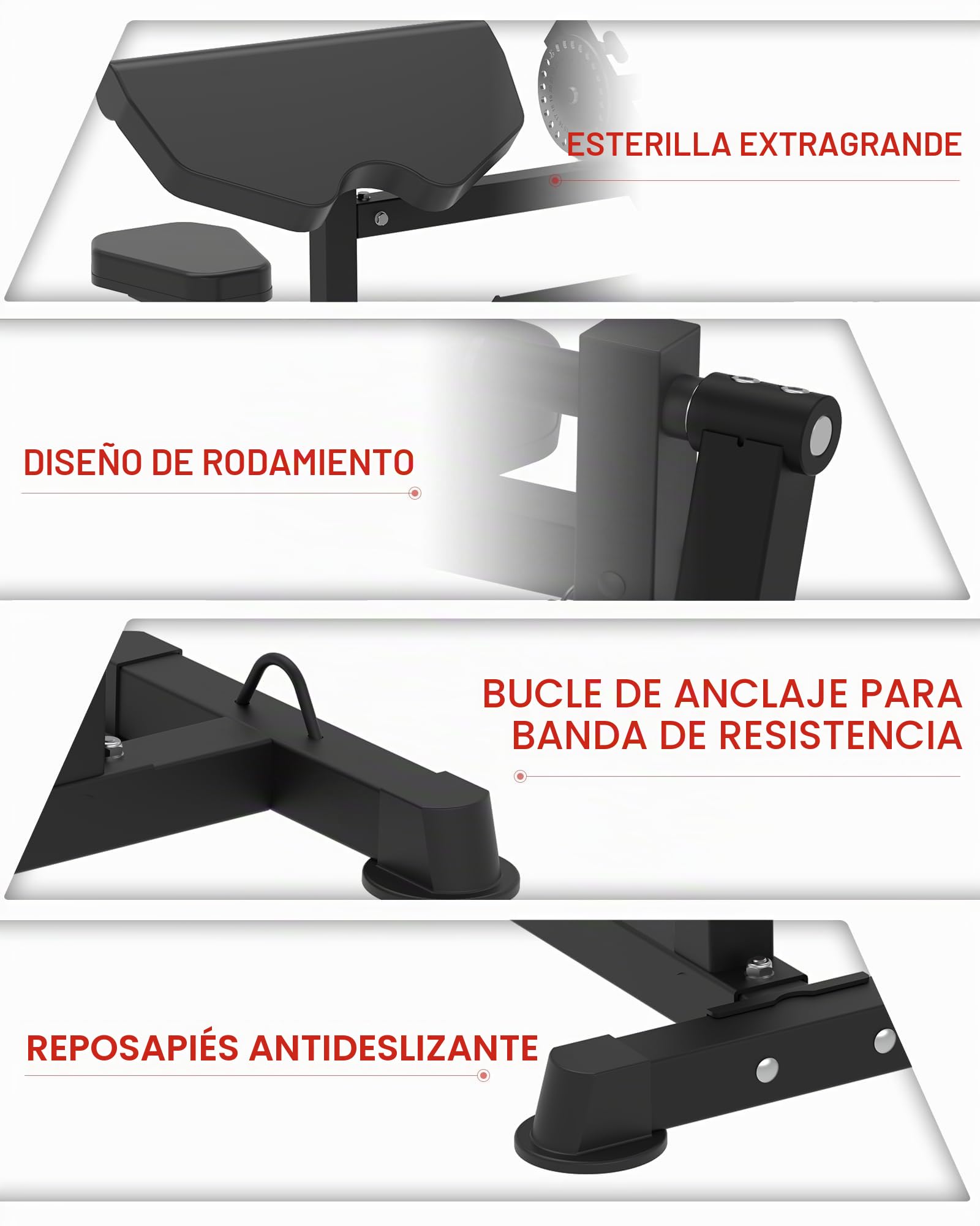 HVO Banco de Bíceps y Tríceps: Banco Ajustable 2-en-1 para Curl de Bíceps y Extensiones de Tríceps Sentado – Banco de Musculación para Entrenamiento de Brazos en Casa, Negro
