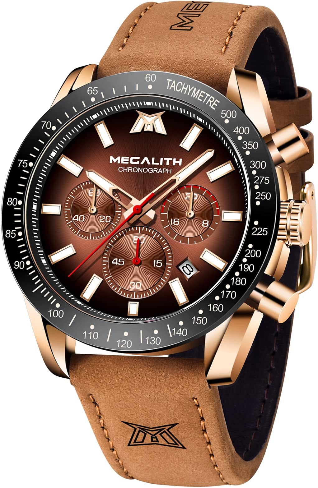 Mens Watches Chronograph Waterproof Analogue Quartz Wrist Watches for Men Luminous Date