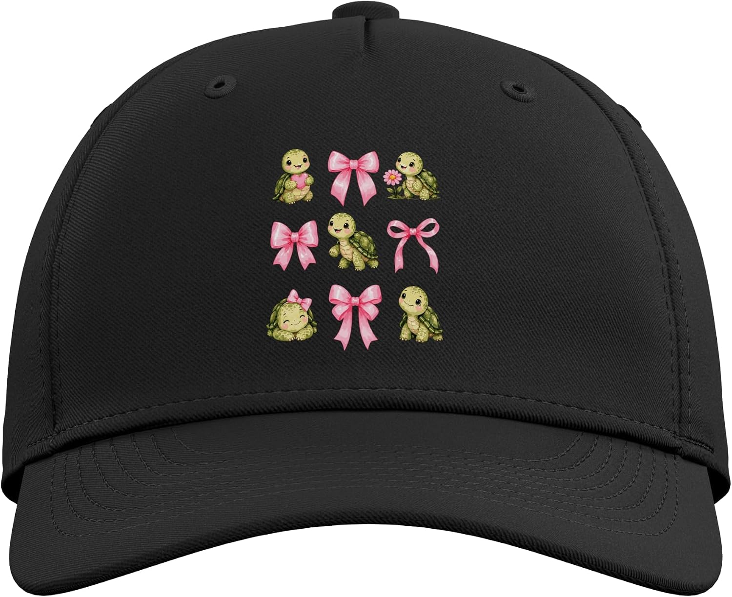 Coquette Turtle Pink Bow Aesthetic Summer Birthday Girl Adjustable Baseball Hat image 2