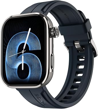 Noise Pro 6 Max Smart WatchIntelligent AI, Endless AI Watch Faces, AI Companion, 1.96 AMOLED, Stainless Steel Build, Built-in GPS, 5 ATM, EN2 Processor, for iOS & AndroidBlue Titanium