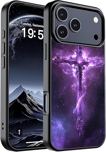 for iPhone 17 Pro Max Case, Stylish Anti-Slip Liquid Silicone Ultra-Thin Body Protection Case, Suitable for iPhone 17 Pro Max 6.9", Christian Cross