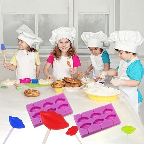 Miniatura 4 de Moldes de silicona de chocolate con labios, 2 piezas de moldes de caramelo para el amor, día de San Valentín, boda, cumpleaños, decoración de