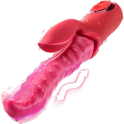 Vibrator Adult Sex Toys Dildo - Deep Wriggle Prolonged Pleasure Tongue Licking Vibrators with 10 Undulating & 10 Clit Vibration, Female G spot Nipple Toy Teasing Stimulator for Women Couple Games