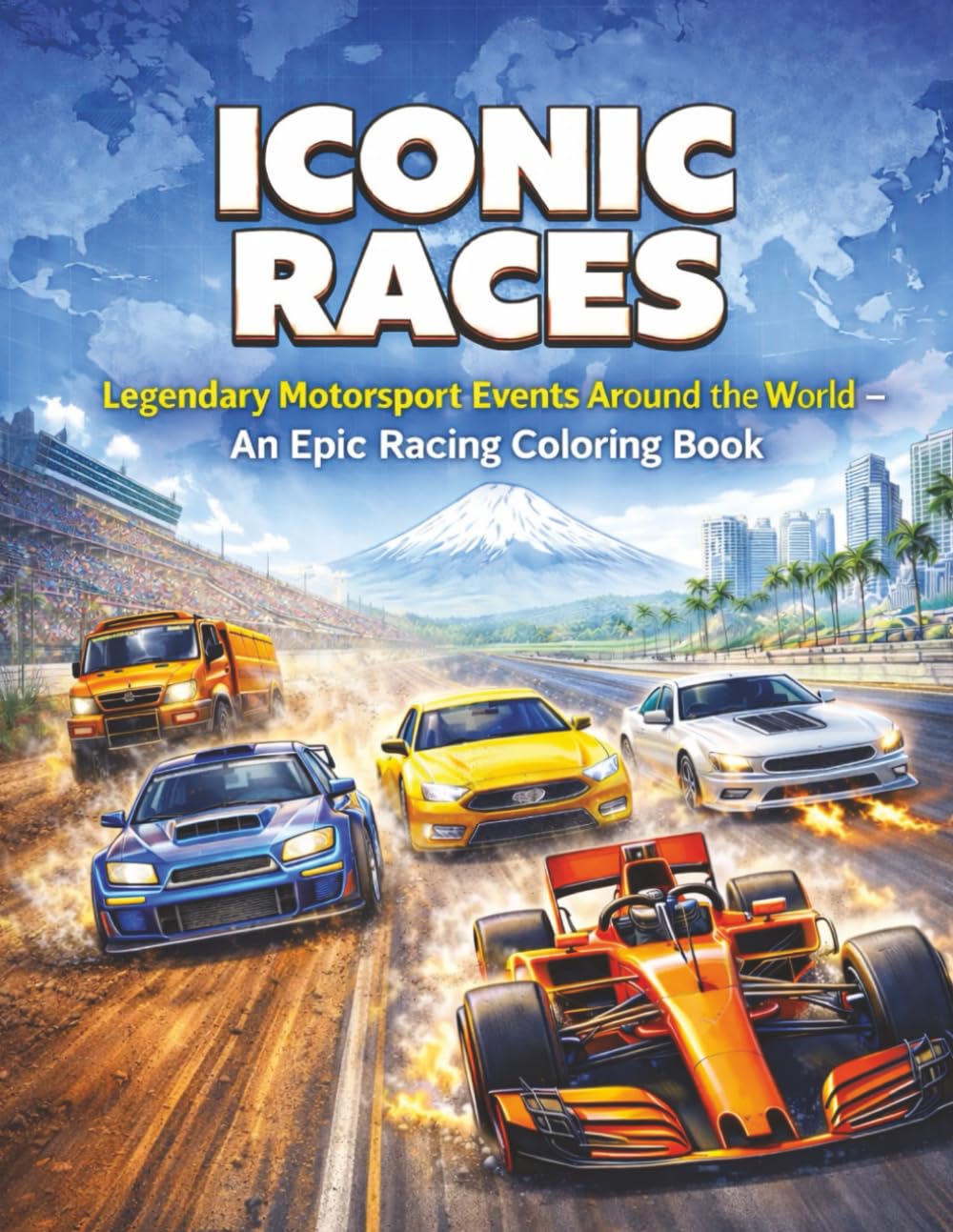 ICONIC RACES: Legendary Motorsport Events Around the World — A High-Octane Racing Coloring Book
