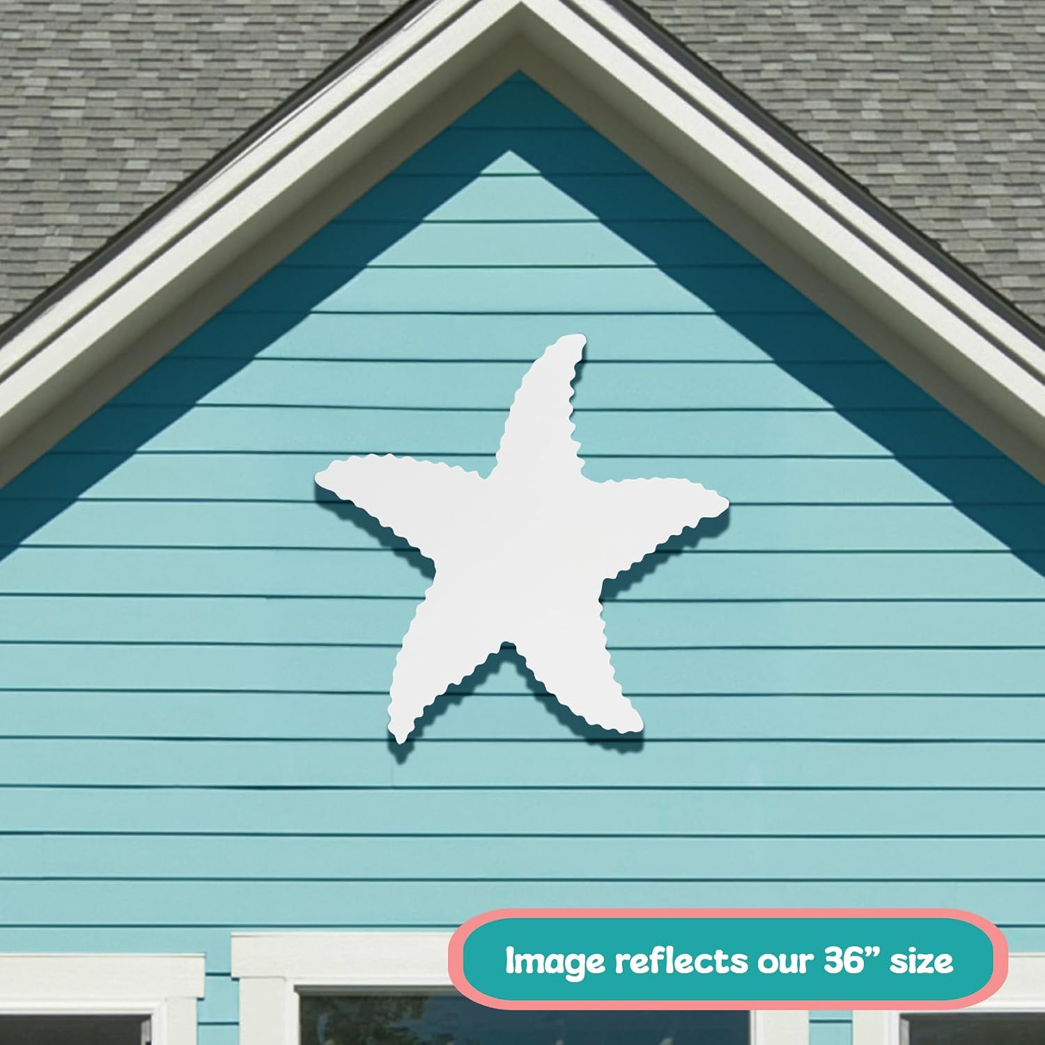 Outdoor Starfish Wall Decor, PVC Starfish Beach House Decoration, Weatherproof Coastal Wall Art for Pool, Shed, Nautical Ocean-Themed Hanging Sign (2 Foot)