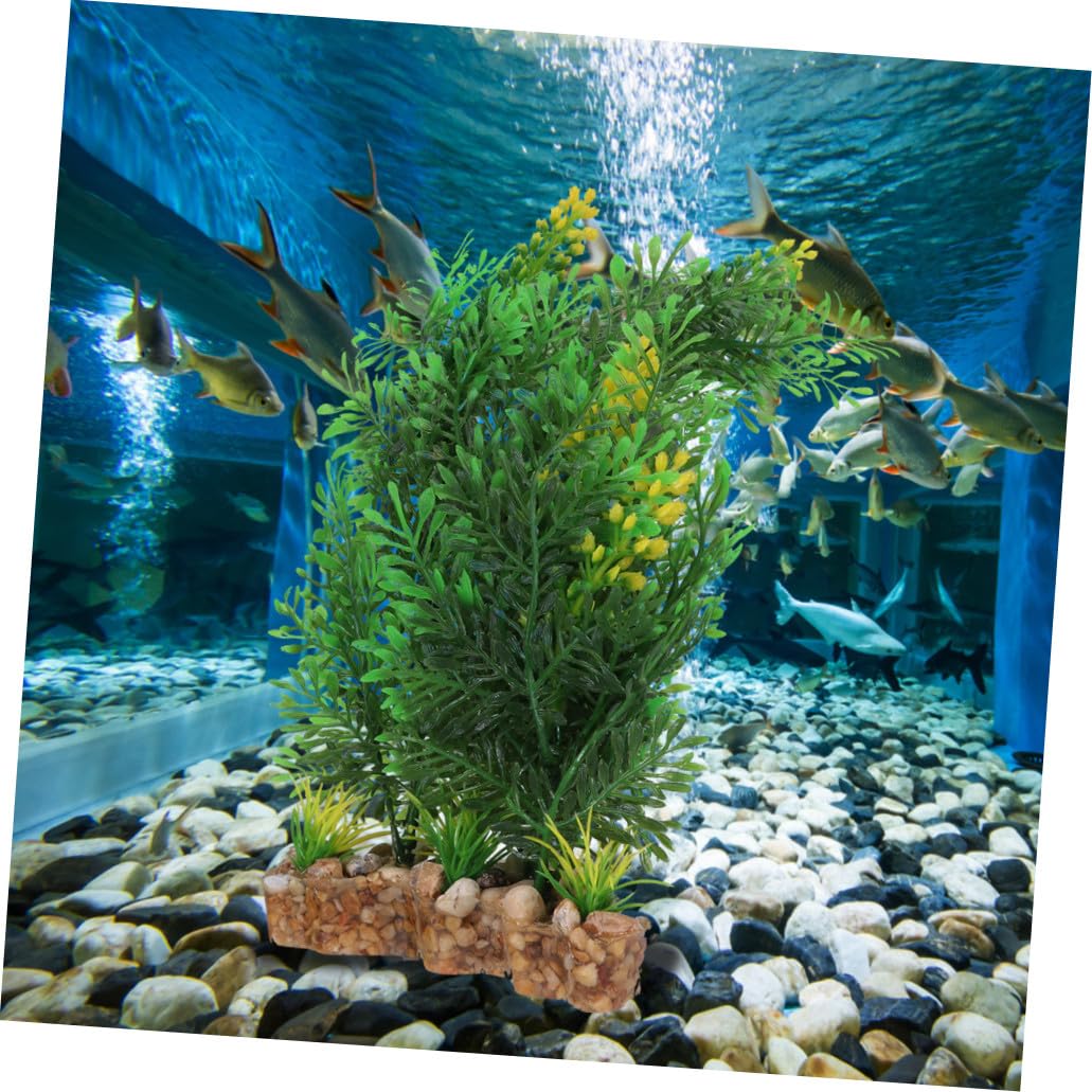 Angoily 2stücke Künstliche Aquarienpflanzen Mit Realistischem Design Dekoratives Gras Für Süß Und Salzwasseraquarien Für Gestaltung Von Mikro-landschaften Und Einfach Zu Reinigen
