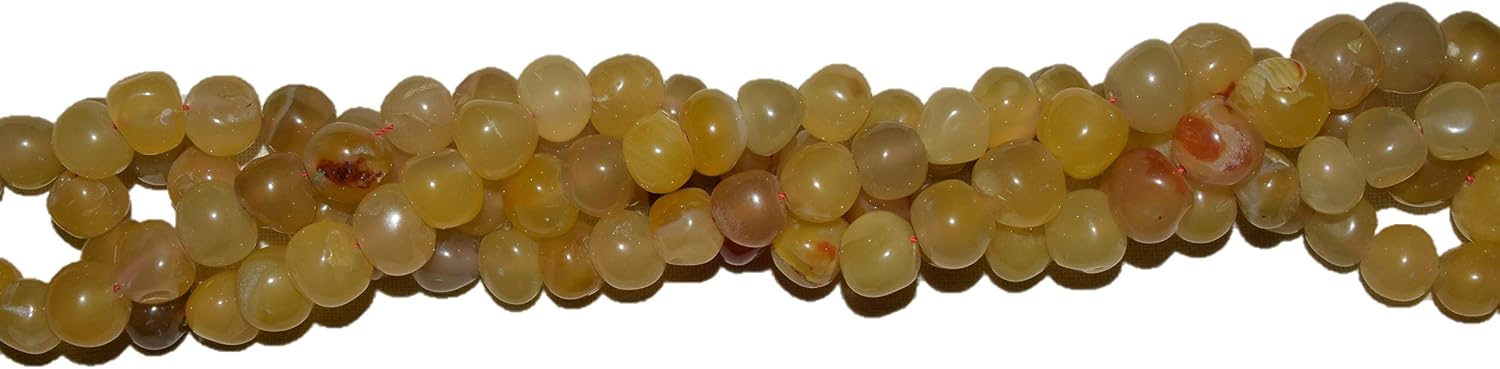 Agate Plain Tumble Shape Gemstone Beads for Jewelry Making, Jewelry Supplies, Agate Beads 12 to 18mm Size, 1 Strand Each of 46" to 52" Length (108 Beads)
