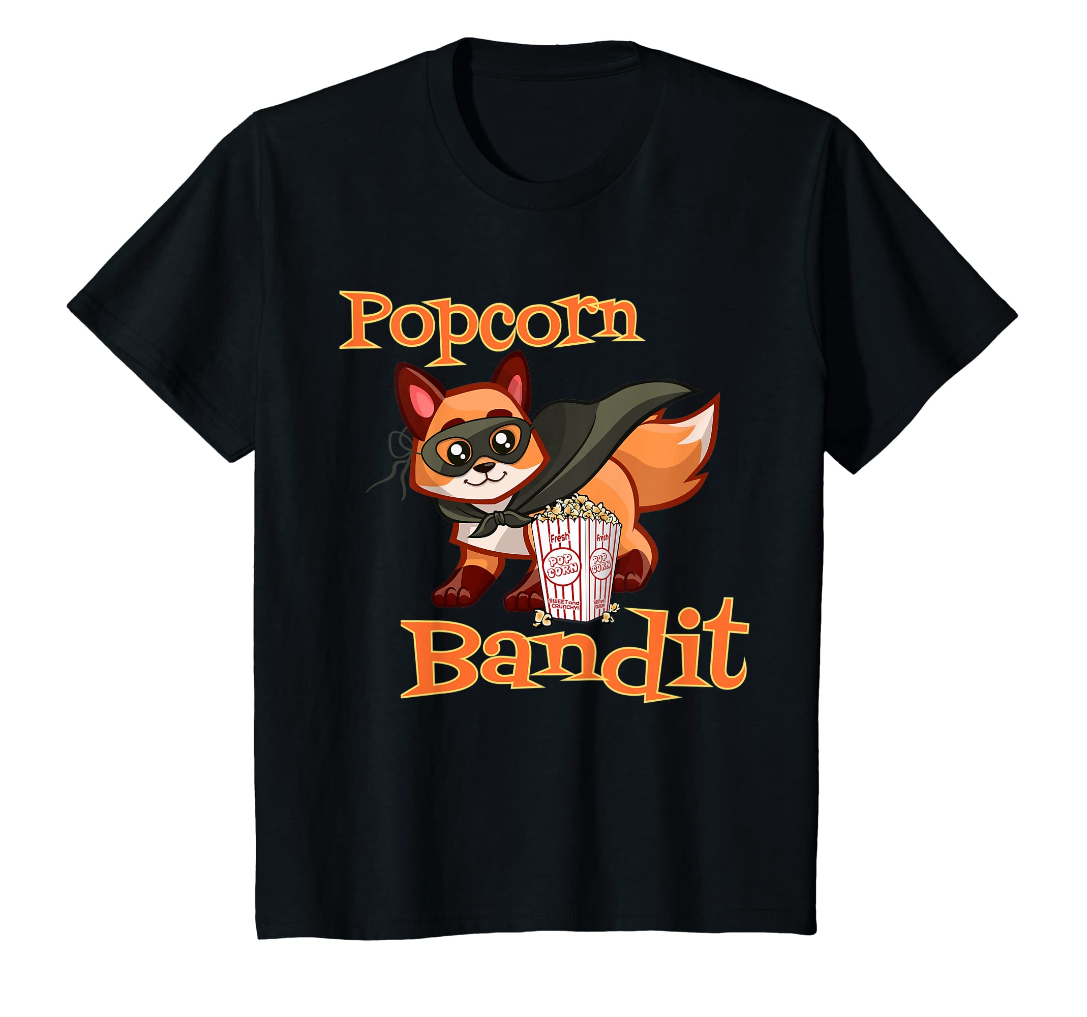 Kids Children Students and Popcorn Lovers MovieYouth Funny Childs Popcorn Bandit Cute Toddler Bandido Burgler T-Shirt