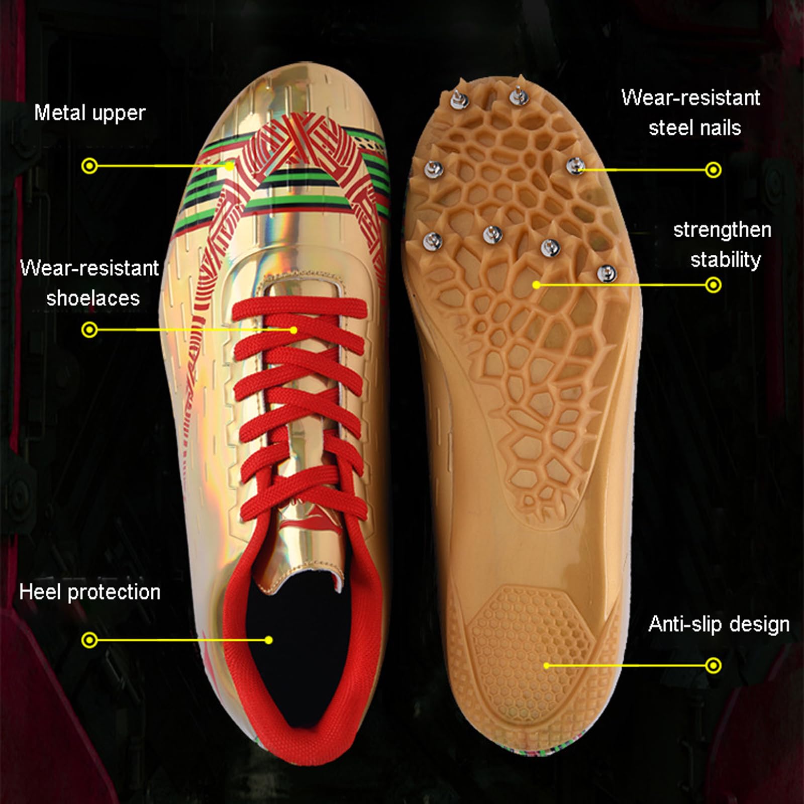 Zapatos Deportivos Profesionales Ligeros y Transpirables,Zapatos Profesionales con Clavos para Correr,Zapatos con Clavos para Atletismo,Zapatillas de Deporte con Clavos para Adolescentes