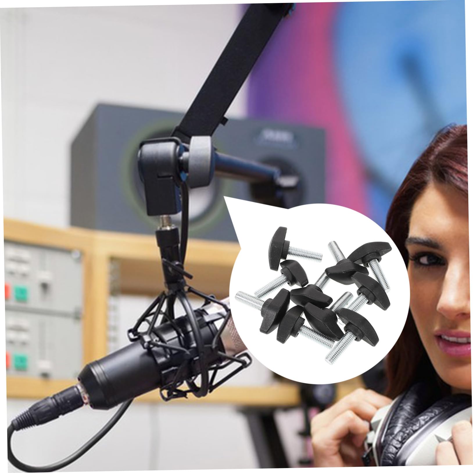 Holibanna 10Pcs Mic Clamp Screws for Microphone Stand Clip Durable Easy to Install Adjust Stable Design for Secure Mounting and Vibration Performance