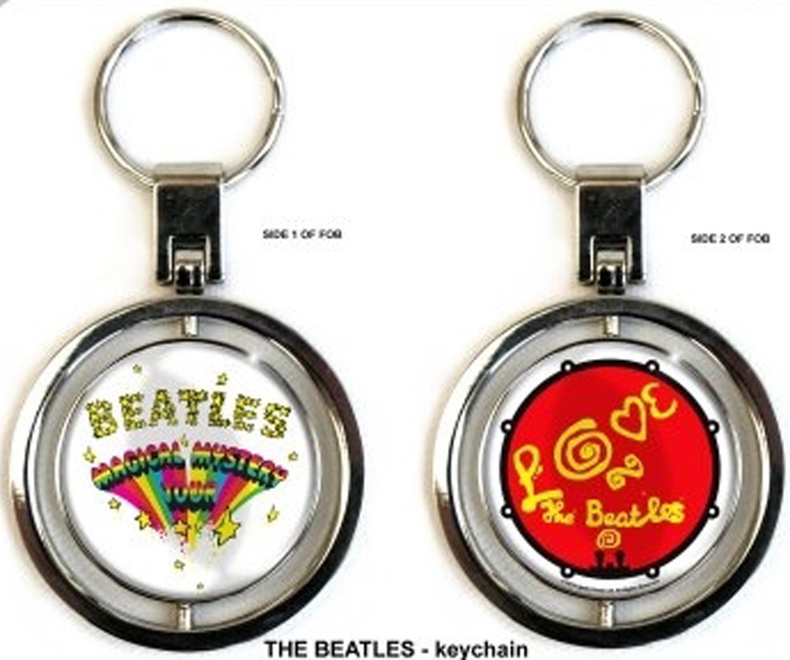 Paradiso Clothing Silver The Beatles Keyring Magical Mystery Tour Spinner Keychain