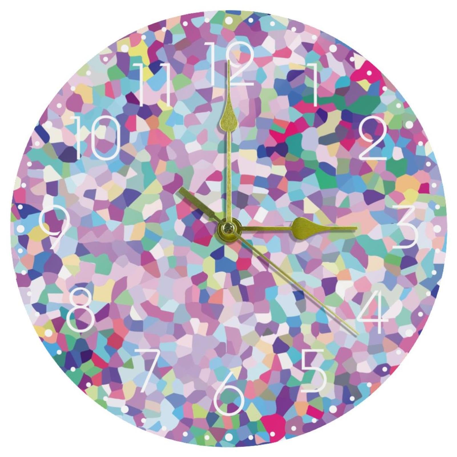 Horloge murale à piles polygone pour décorer la chambre, le salon et le bureau