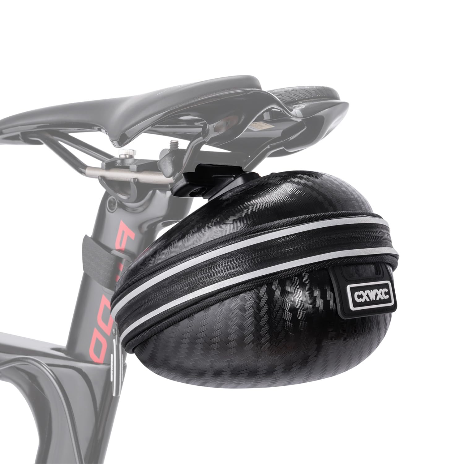 CXWXC Torba pod siodełko rowerowe z odblaskami, wodoszczelna, lekka konstrukcja, twarda obudowa 3D, sakwy rowerowe do rowerów MTB