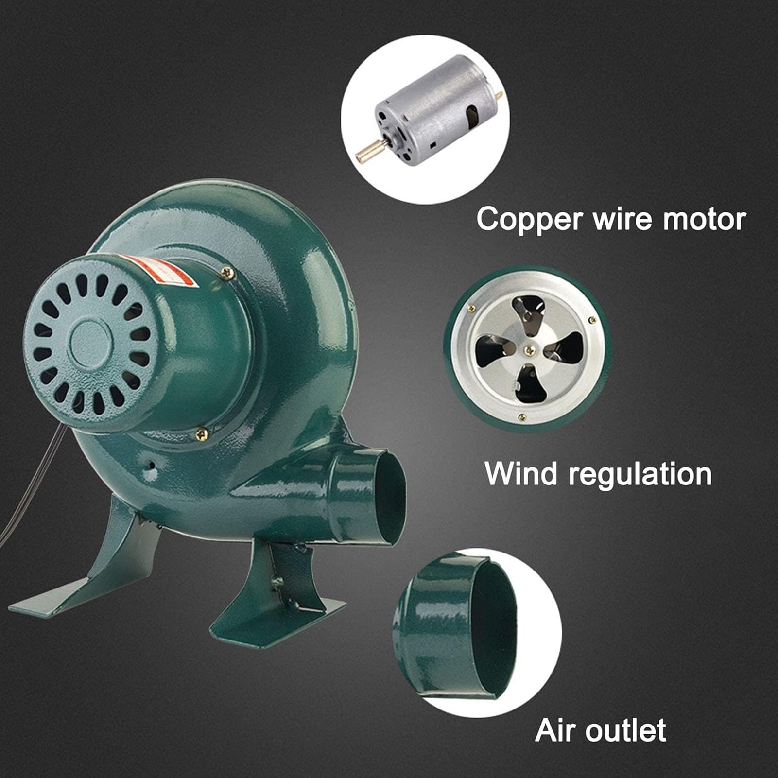 Elektryczna dmuchawa do grilla 220 V, dmuchawa odśrodkowa do grilla, wentylator z pompką z regulatorem, wentylator kominkowy na węgiel drzewny (40 W)