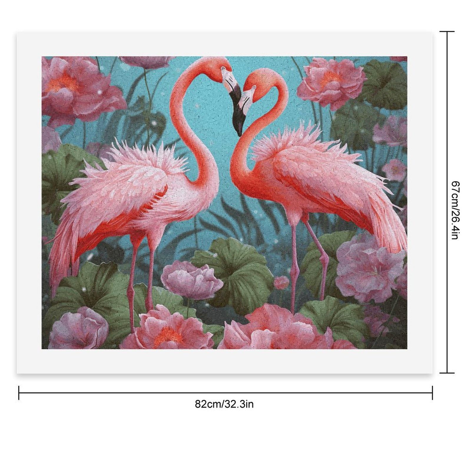 RTBKLYQ Kit per dipingere con i numeri, per adulti e principianti, fenicottero, fiori d'amore, fai da te, pittura a olio, tela per kit di pittura, regalo per la casa