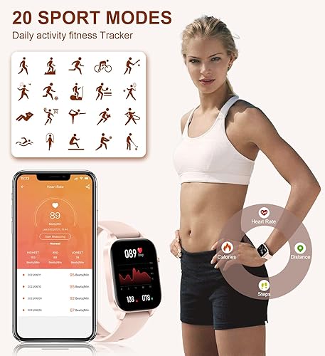 Miniatura 4 de Iaret Reloj inteligente para mujer (esfera de recepción de llamadas), relojes inteligentes para teléfonos Android e iOS, reloj inteligente con