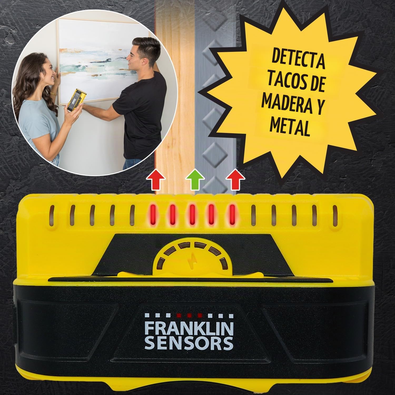 Franklin Sensors ProSensor M155 - Detector profesional de montantes con 9 sensores y alerta de cables eléctricos activos