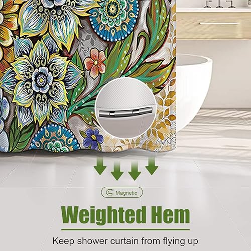 Miniatura 2 de socathey Cortinas de ducha para baño, forro de cortina de ducha de 72 pulgadas de largo x 72 pulgadas de ancho con 12 ganchos de plástico, tela de