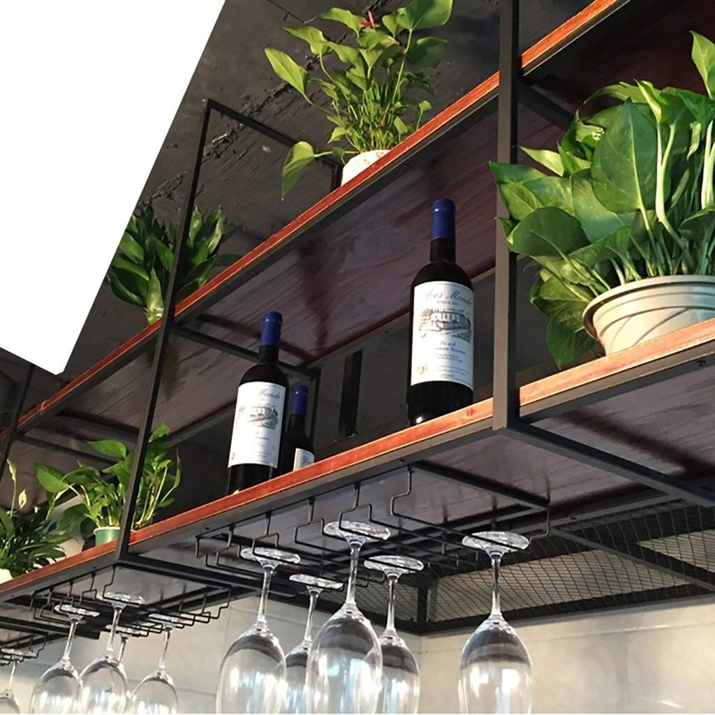 Amazon｜天井棚LOFTレトロソリッドウッドフレームアイアン吊り