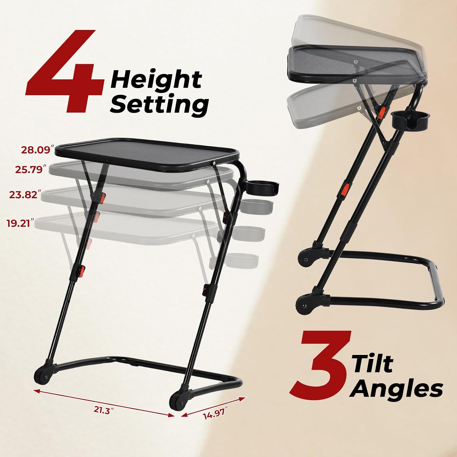 Homy Casa Foldable Kids' Desk with Adjustable Height and Tilt Top with Cup Holder for Studying, Drawing, and Homework in Bedrooms, Playrooms, or Homeschool Setups