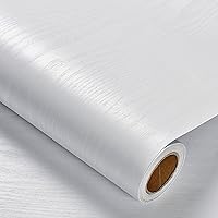 Heroad Peel & Stick White Wood Grain Contact Paper - Waterproof Self-Adhesive Wallpaper for Cabinets, Drawers, Countertops 17.5" x 78.7"