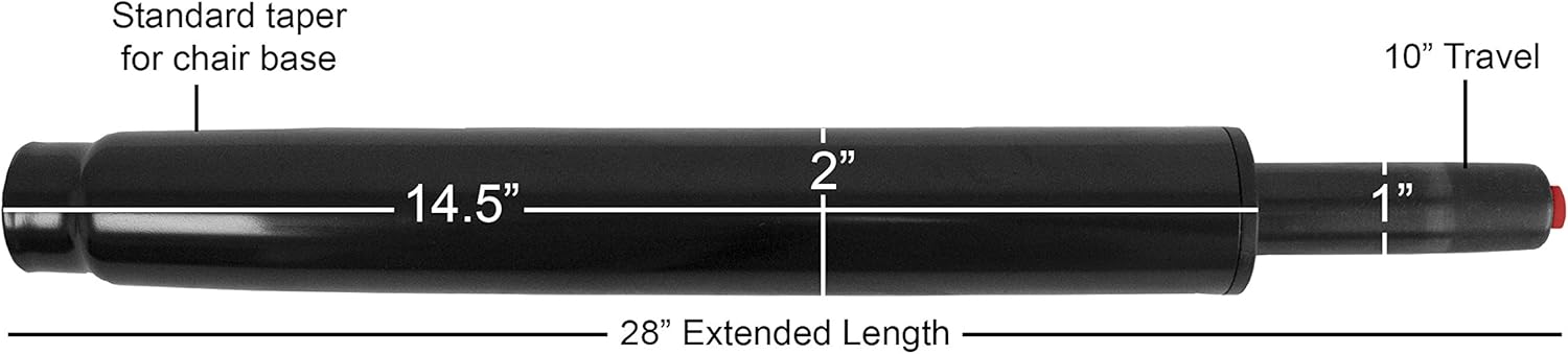 chairpartsonline Heavy Duty Drafting Stool Gas Lift Cylinder Pneumatic Shock - Full Stool Height Replacement - S6120-HD Black