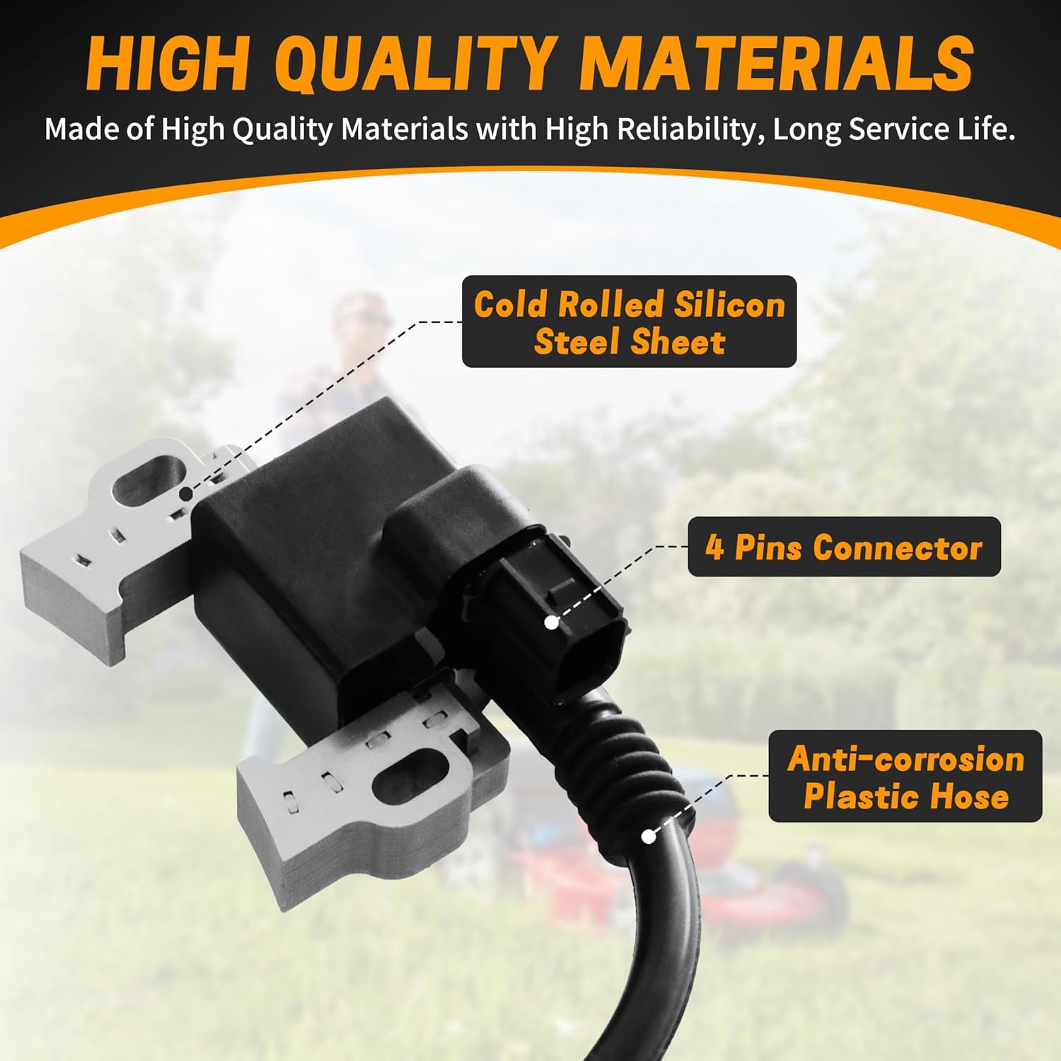 30500-Z5T-003 Lgnition Coil Module, with 4 Prong Connector for Honda GX340 GX390 GX390T2 GX390U2 EB6500 EB5000 Gasonline Engines Replaces 30500-Z5T-003,30500-Z5R-003 (1PCS)