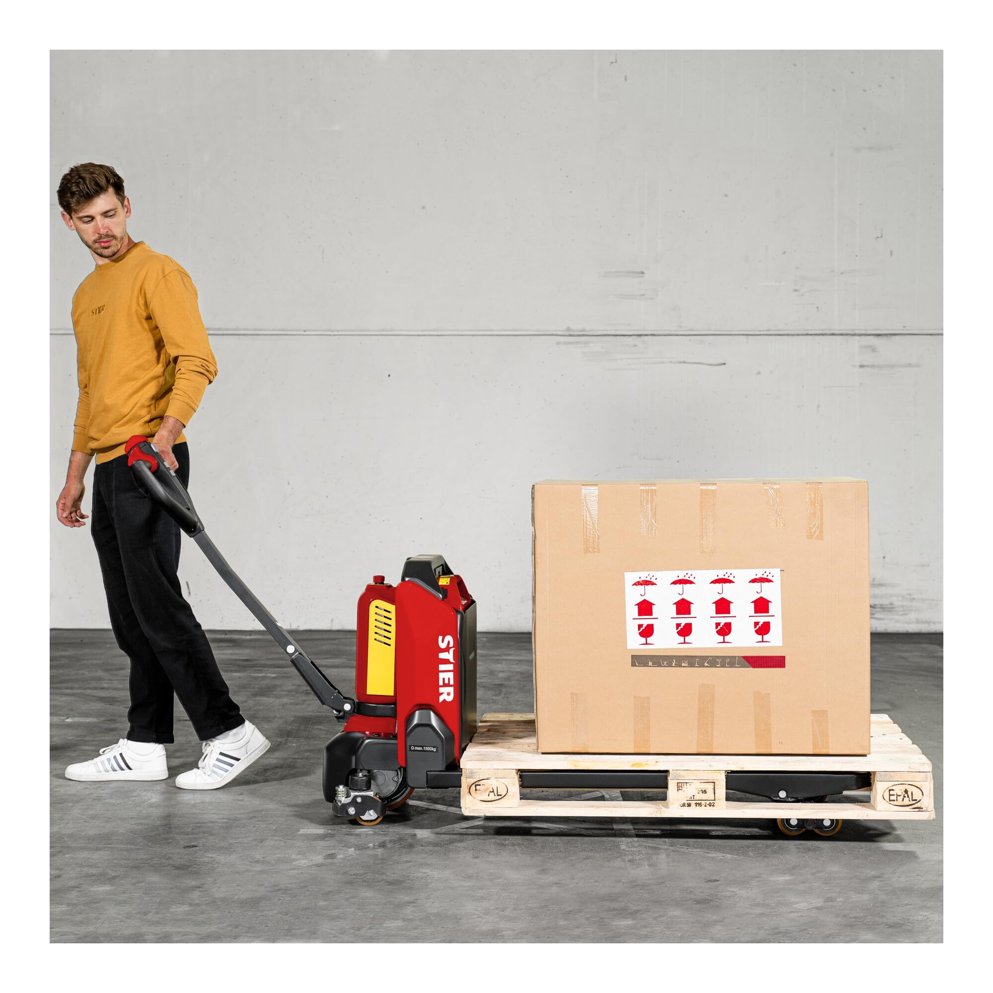 STIER Elektro-Hubwagen EZY-15, Tragkraft 1500 kg, Gabellänge 1150 mm, Hubmotorleistung 0,5 kW