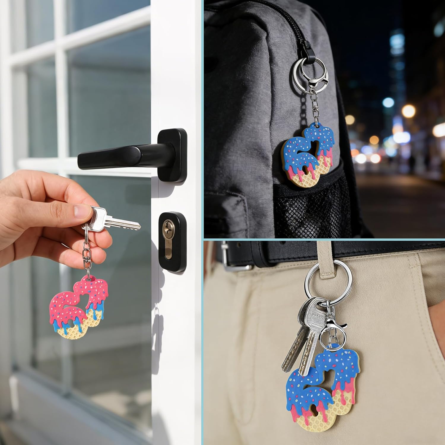 67 Keychain,67 meme Keychain,Six Seven Internet meme Keychains,6 7 Gifts for Backpack, Keys,Pink Blue Color - Image 6