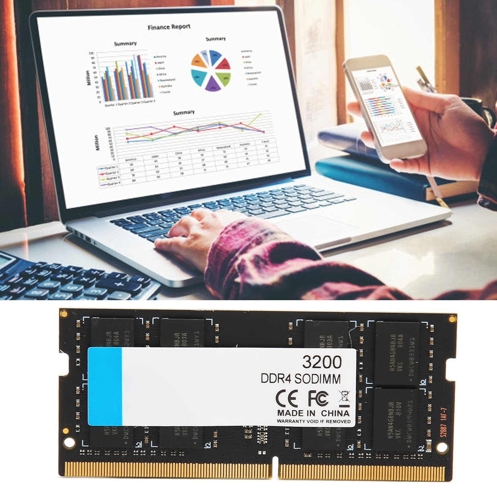 Profesjonalny moduł Pamięci RAM DDR4 3200 MHz Zapewniający lepszą responsywność dla Laptopa 260-pinowy Interfejs Danych 1,2 V 64 Bity, Plug and Play (16 GB)