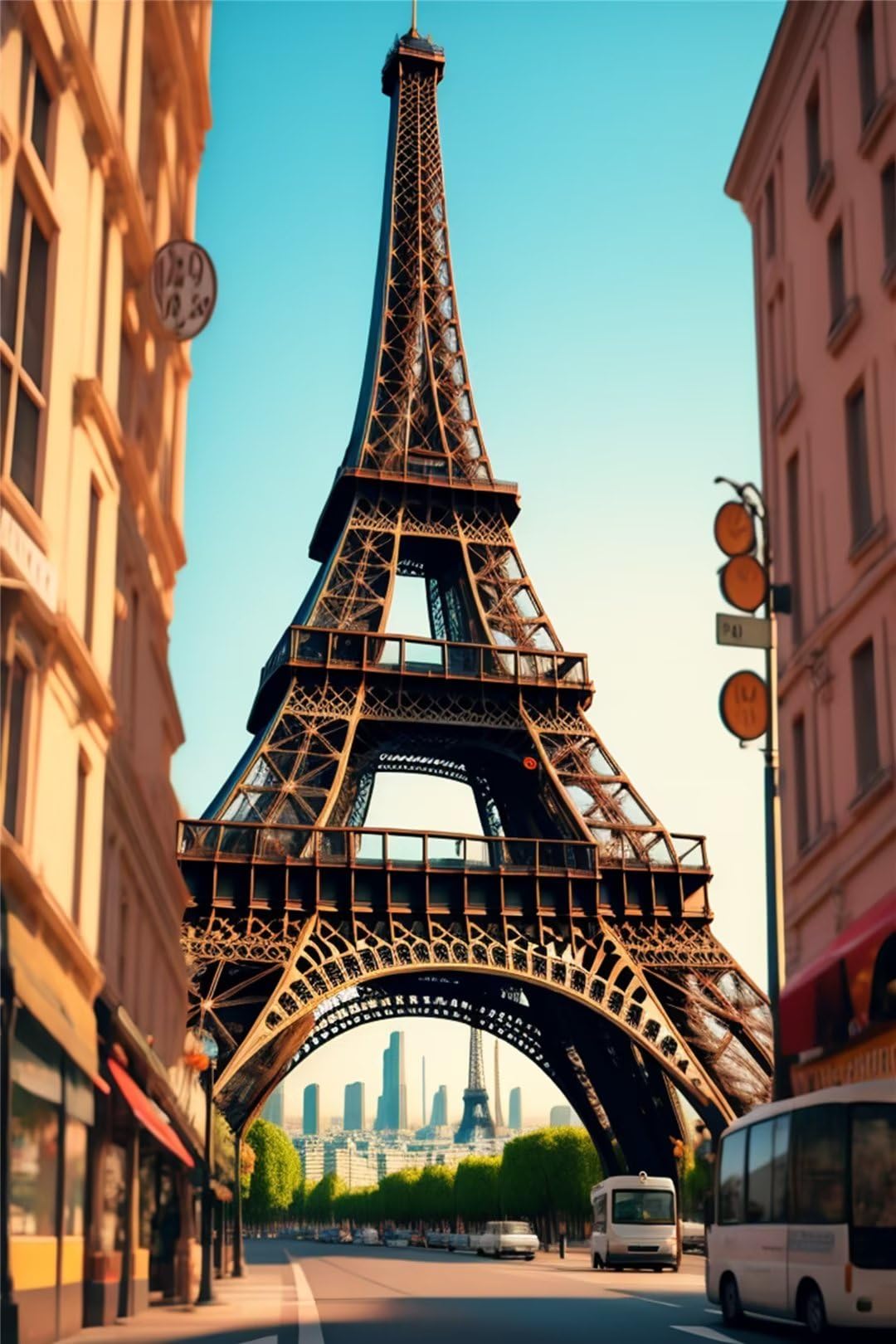 Kit Complet Diamond Painting Tour Eiffel 70x110cm : Mosaïque Broderie Diamant pour Déco Murale