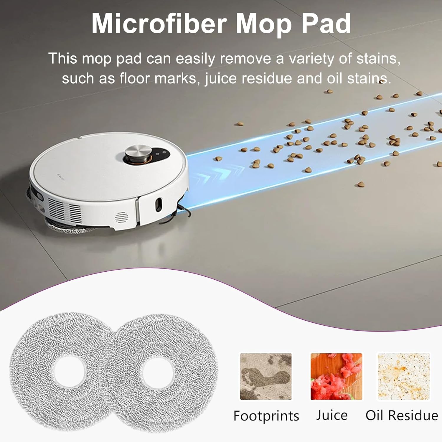 18 Pack Replacement Accessories Kit for Xiaomi Robot Vacuum 5/5 Pro, 1 Main Brush, 4 Dust Bags, 4 Mop Pads, 4 HEPA Filters, 4 Side Brushes, 1 Cleaning Brush