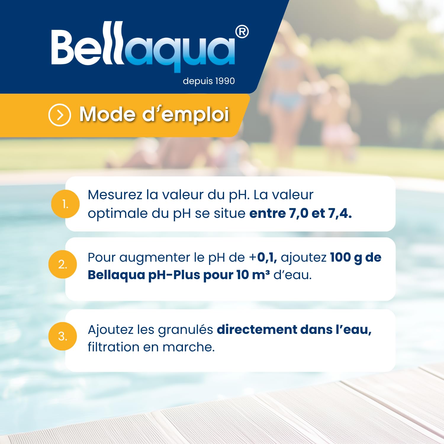 Bellaqua pH Plus Piscine et Spa 5 kg - Réhausseur de pH Rapide - Granulés pH+ pour Piscine et Spa - Corrige pH Bas et Stabilise l'eau