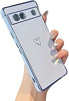 Vista 98 de ZTOFERA Funda diseñada para Google Pixel 7a, bonito diseño de corazones de amor con borde chapado y protección de lente de cámara, para Google Pixel