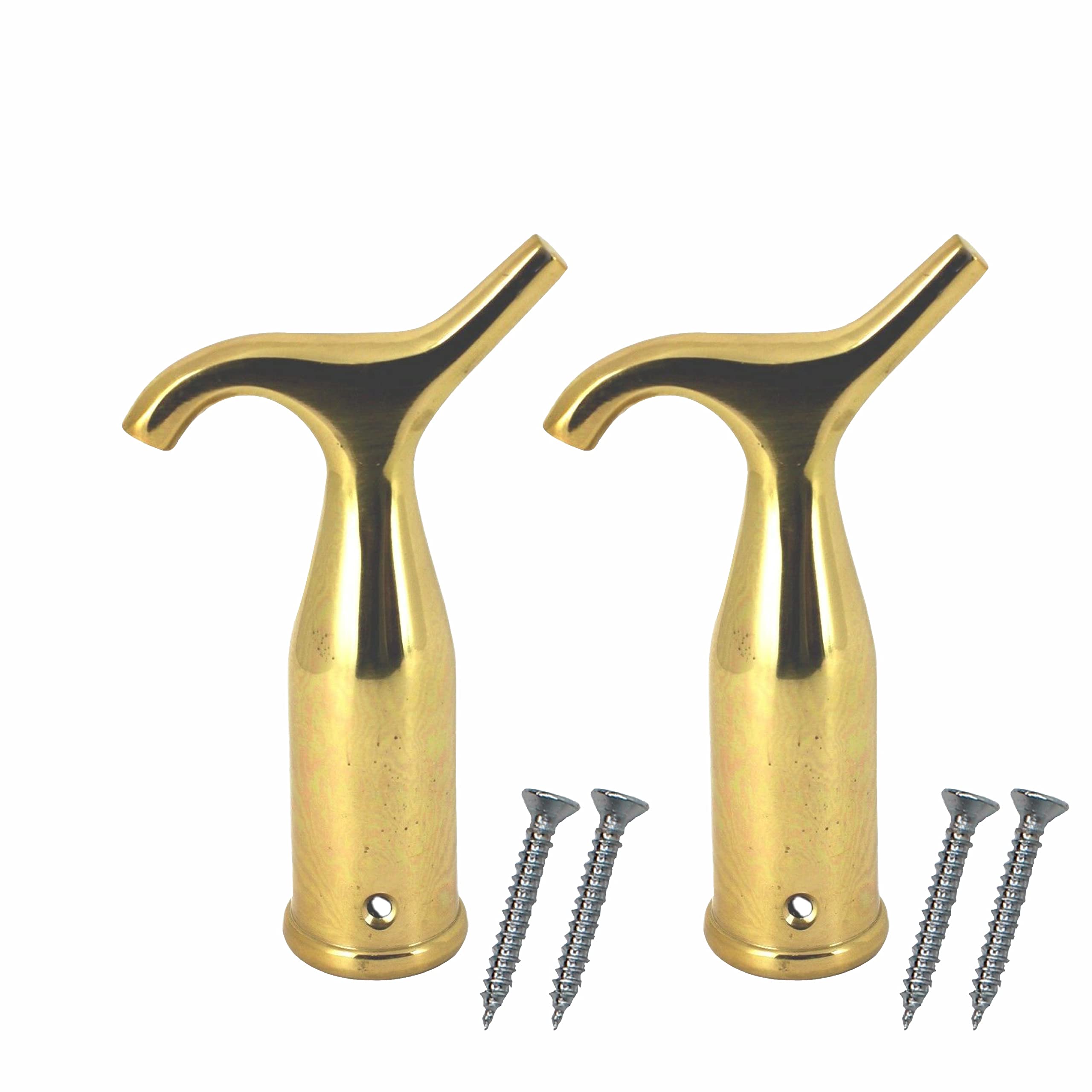 Sul Brass Pole Hook, For Blinds, Attic Ladders, Loft Hatch, And Windows, Sash Window Pole Hook, Skylight Roof Window Catch Pole Hook Fits In Telescopic Pole (Brass) (2)