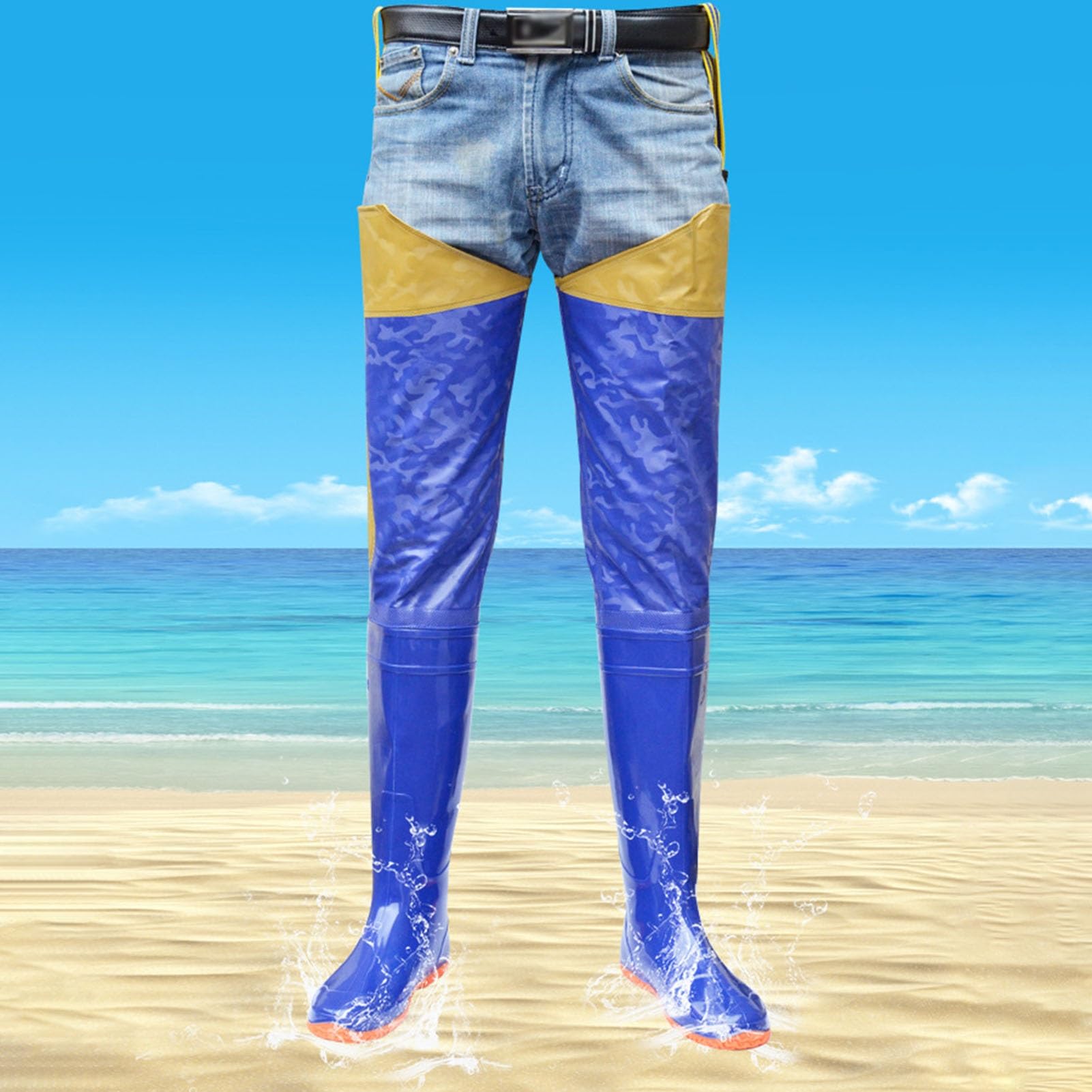 Vadeador Vadeador de Pesca Impermeable para Hombres y Mujeres, vadeador de Cadera de 80 Cm de Alto con Suela con Tacos para Pesca en Estanque y Barro(44 EU)