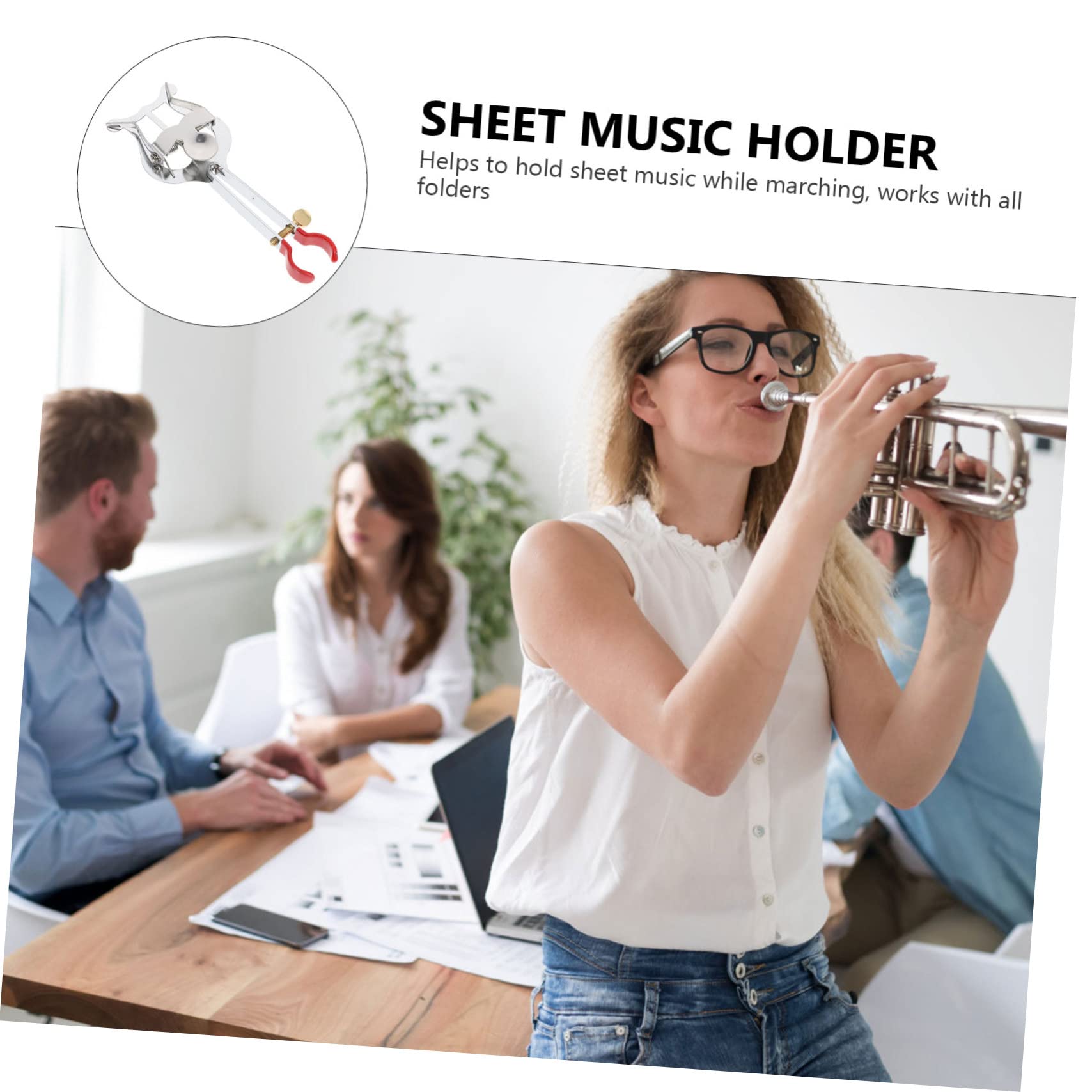 Abaodam 4stücke Silberner Musiknotenhalter Für Trompete Stabiler Notenclip Mit Kompaktem Design Für Musiker Schüler Und Instrumentalisten
