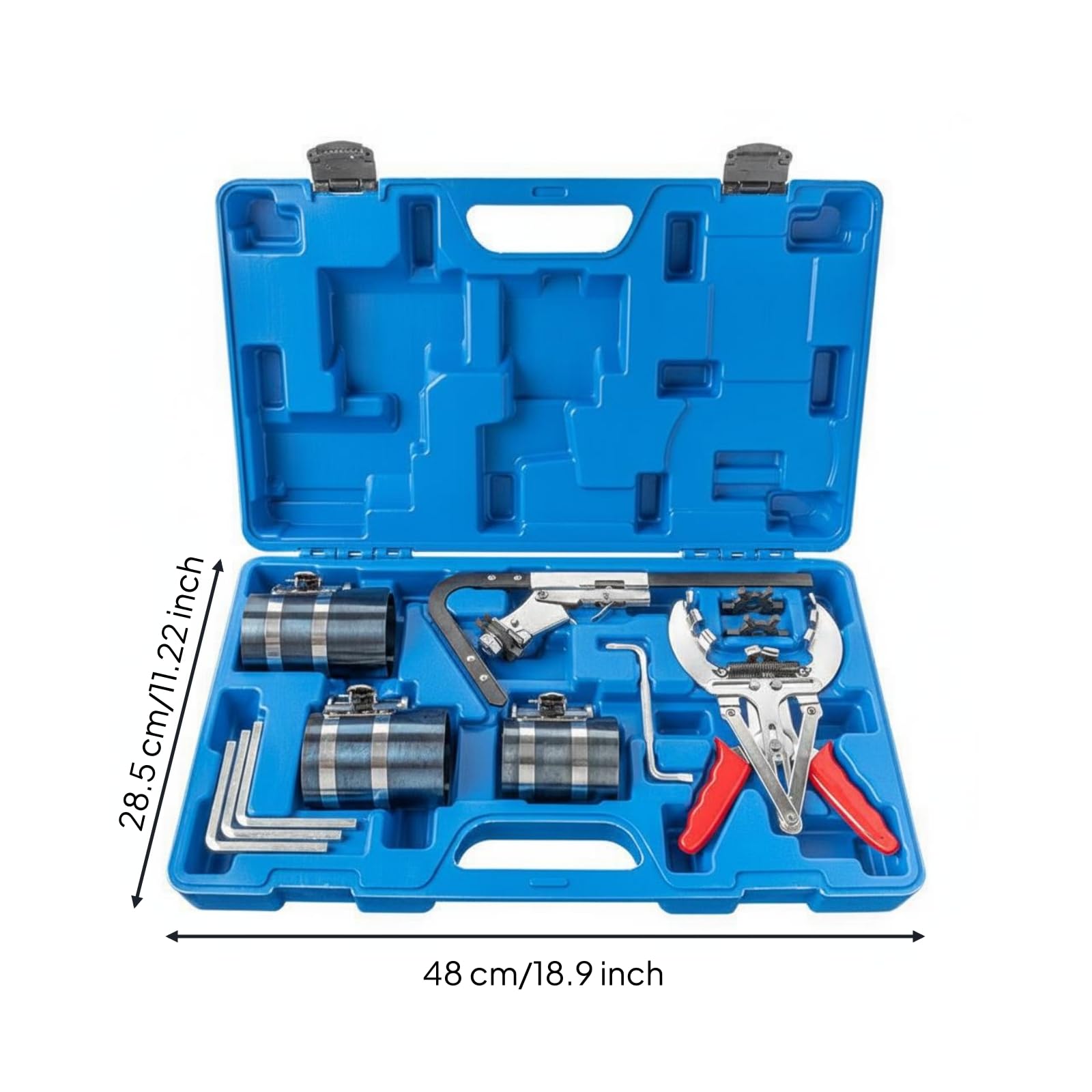 Pinza Compressore Pistone Multiuso Compressore Fasce Elastiche Motore Facile da Usare Pinza Fasce Elastiche per Autoriparatori, Officina Auto, Garage