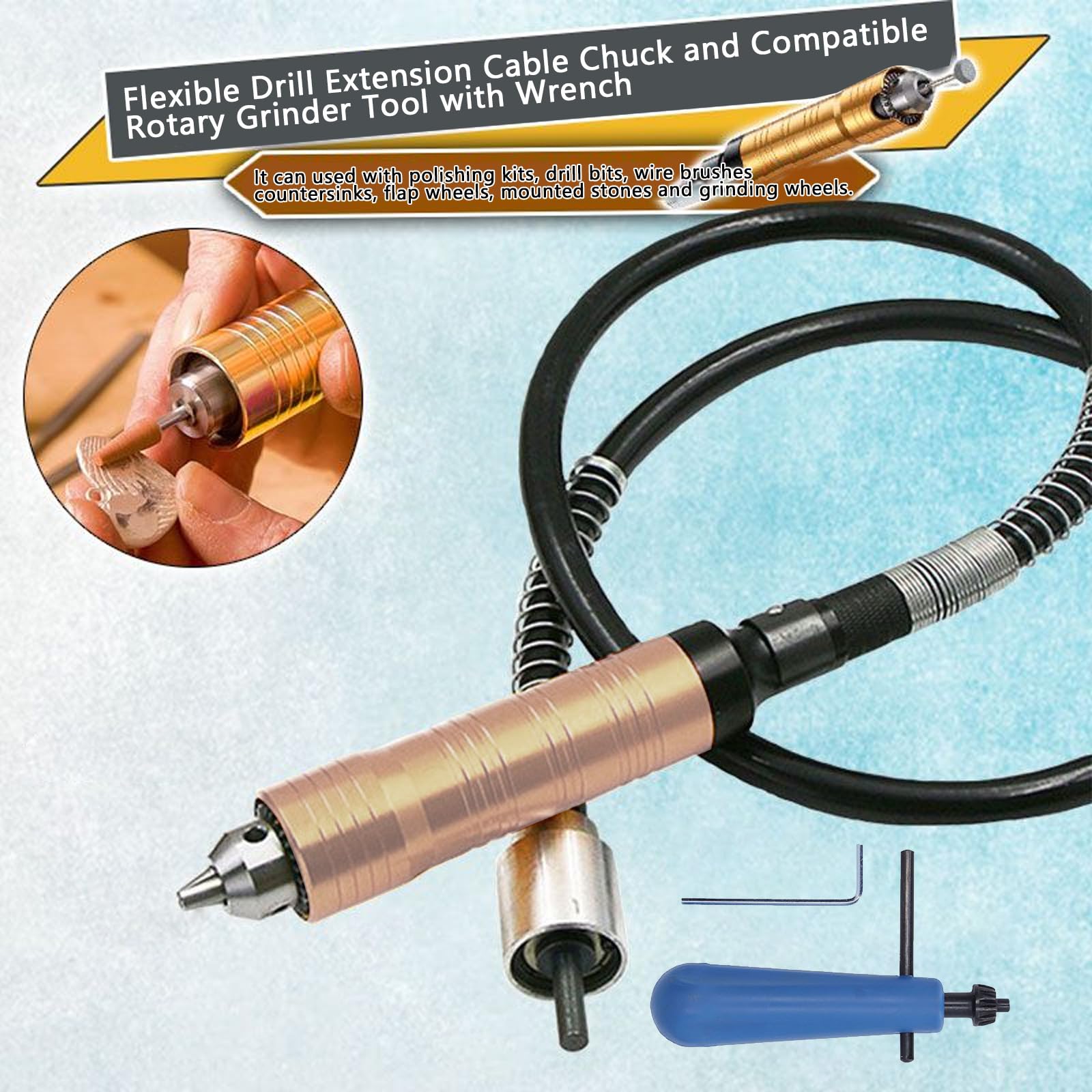 Arbre Flexible, Axe Flexible Arbre D'extension De Perceuse Flexible, Rallonge Flexible Pour Meuleuse électrique E Broyeur Rotatif, Tige Flexible Pour Perceuse Et Outil De Meuleuse Rotative, 0,3-6,5mm
