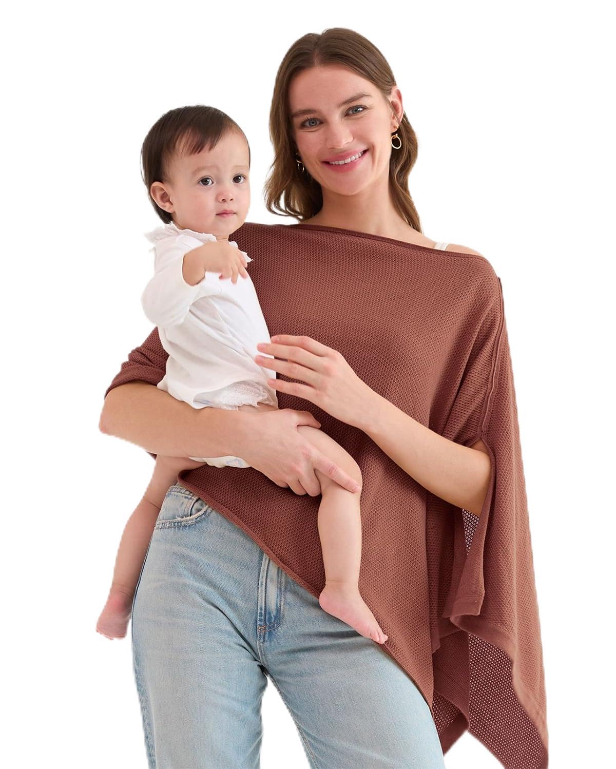 momcozy Breastfeeding Cover for Mum, Multi-Use Nursing Cover, Portable Baby Breast Feeding Cover Up, Soft Privacy Breastfeeding Shawl, Newborn Essential, Includes Laundry Bag