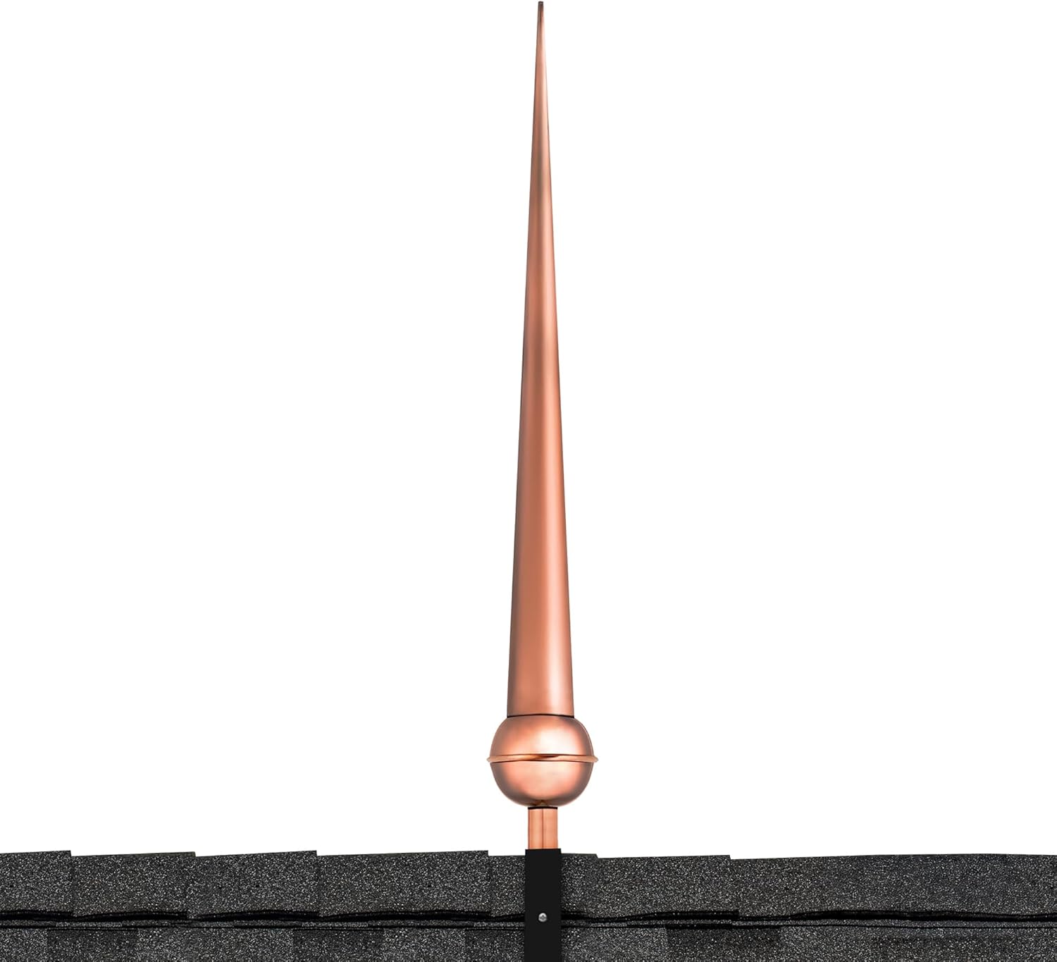 Good Directions 707 Gawain Finial with Roof Mount, 28", Polished Copper