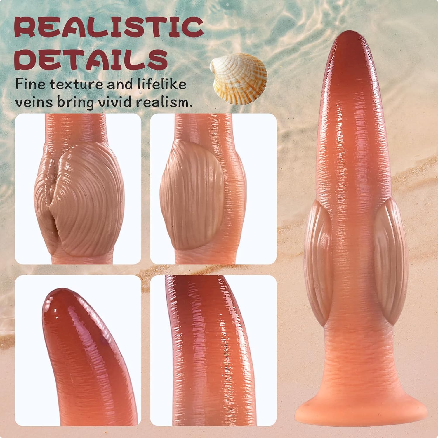 7in Small Beginner Dildo with Fantasy Anal Knot, Silicone Sea Monster Toy